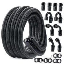 6AN Fuel Line Kit,20FT 3/8 Fuel Hose Nylon 6AN 20FT Fuel Line Hose Fitting Kit