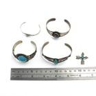 Signed Southwest Sterling Turquoise Fred Harvey Era Cuff Pin Lot of 5 #S5620-5 — photo 10