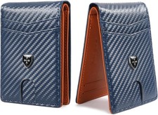 Mens Wallet Leather Credit Card Holder Slim Bifold RFID Blocking Front Pockets M