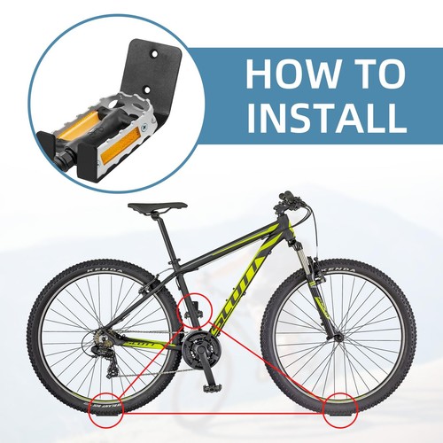 6 Pack Bike Wall Mount Bike Pedal Hanger Wall Mount Bike Hangers Heavy Duty f... - 第 3/7 張圖片