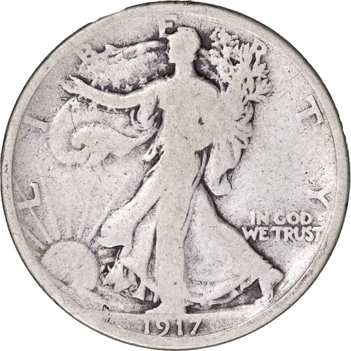 1917-D Walking Liberty Half Dollar - Reverse Mintmark ~ AG
