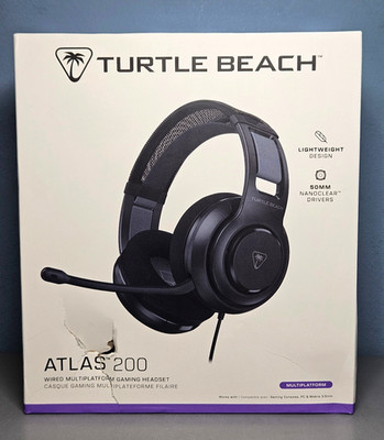 Turtle Beach Atlas 200 Wired Multiplatform Gaming Headset, Black - New & Sealed!