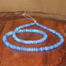 Natural Blue Opal Gemstone Faceted Beads Line, Genuine Blue Opal Gemstone Loose