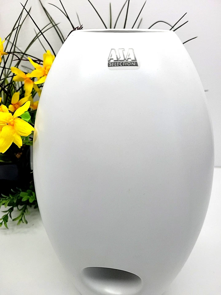Tall 12” Contemporary Off-White Vase with Center Hole – Made in Portugal - Image 2 of 4