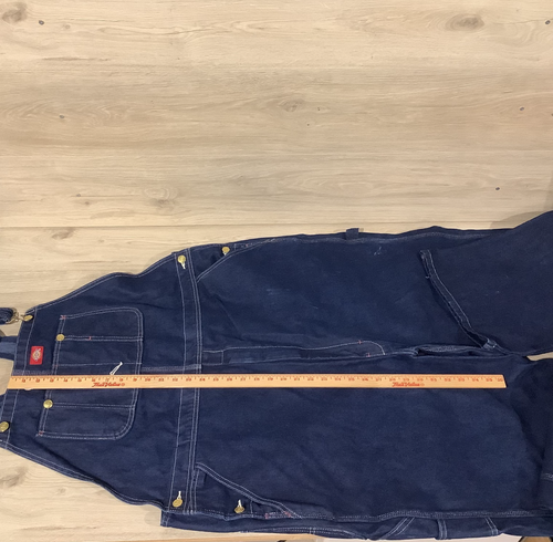 Dickies Dungarees Blue Overalls Bib Denim Work Wear Carpenter Indigo Mens 44x34 - Picture 13 of 16