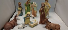 Ceramic 10 Piece Nativity Set - slight damage will need repairing