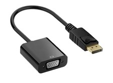 Gold Plated DisplayPort DP To VGA Adapter Male To Female Monitor 1080P Black