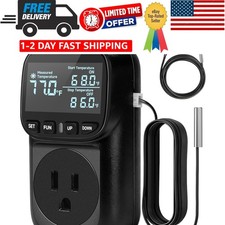 Reptile Thermostat Temperature Controller, Digital Timer Outlet for Greenhous...
