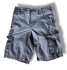 Arizona Boys Cargo Shorts size 10 Brown/Gray Casual Utility Twill Baggy