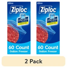 (2 pack) Ziploc Brand Freezer Bags, School Supplies with Grip 'n Seal Technology