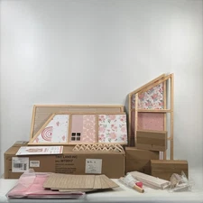 Tiny Land Wooden Dollhouse for Girls 6 Rooms Wooden Doll House + accessories