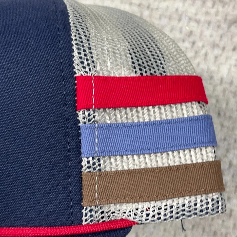 Herramientas a Presión Trucker Sombrero Gorra SnapBack Azul Rojo Cuerda Rayas Laterales Retro Adulto Foto 4 de 4