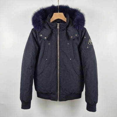 Moose Knuckles Bomber Jacket  Damen XL Schwar REAL FUR  Echtfell Blue Fox Canada