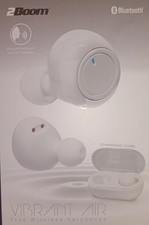 2Boom Vibrant Air True Wireless Earphones Bluetooth - 32.8ft White Brand New  