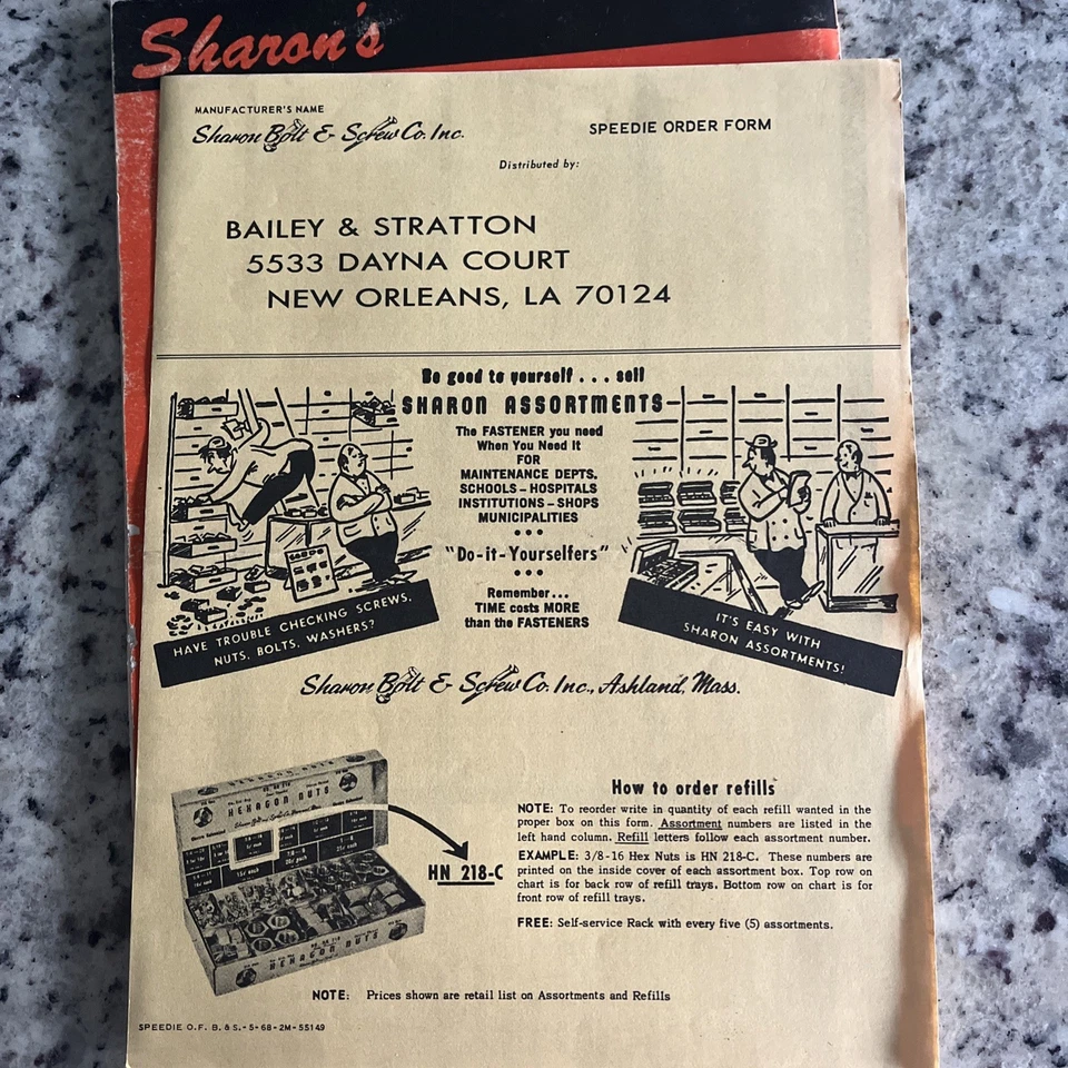 Винтаж 1968 Sharon Bolt & Screw Каталог Оборудования Магазин Дисплеев Фотографии Магазина США - Изображение 4 из 4