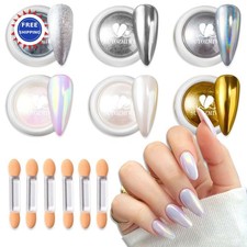 Chrome Nail Powder 6 Colors Metallic Mirror Effect for Art Decoration Gold