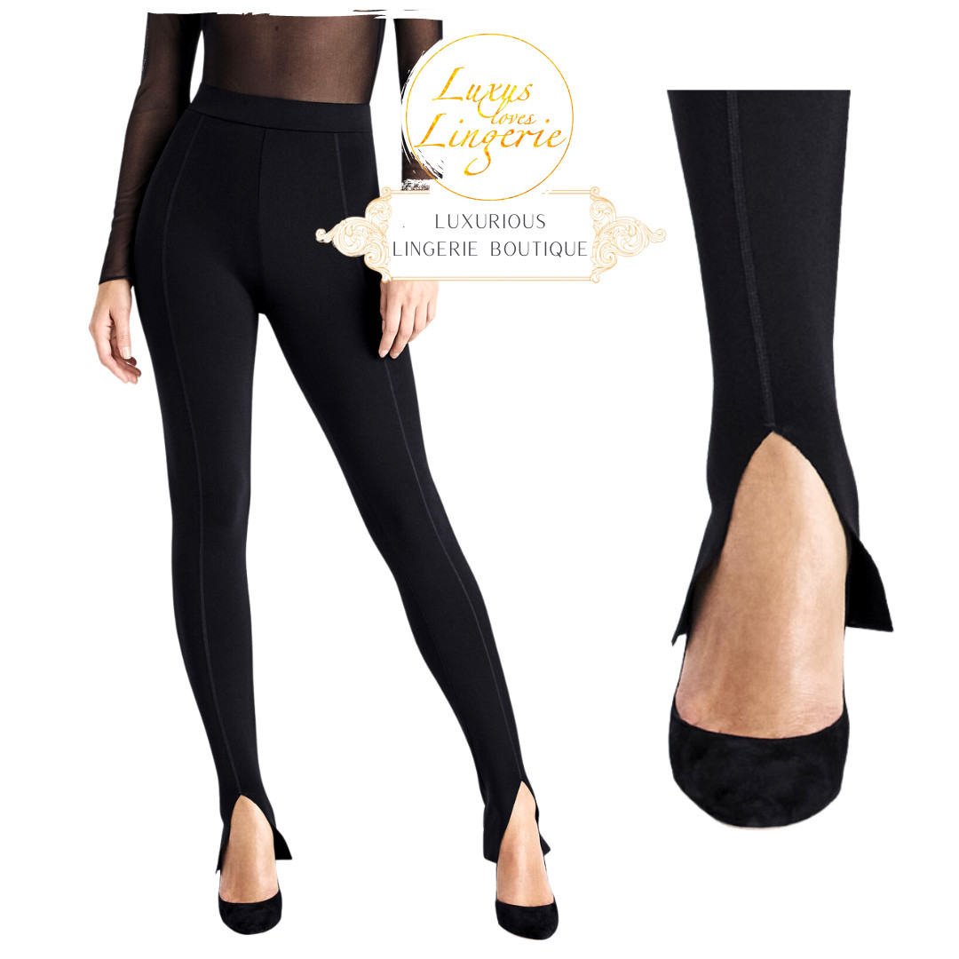 Midnight Grace Leggings By Wolford M Black Pants With Slit Elastic