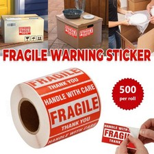 500/Roll 2"x3" Fragile Stickers Fragile Label Handle With Care Mailing Safety US