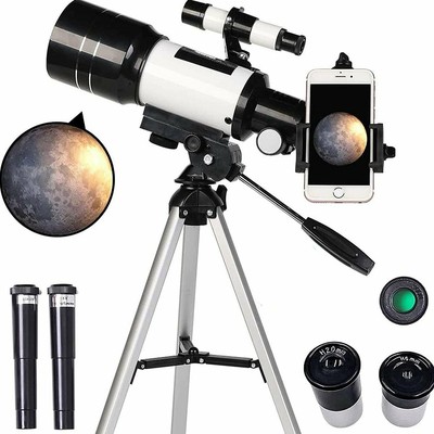 150X 70mm Astronomisches Teleskop Refraktor Spiegelteleskop Monokular +Stativ