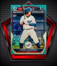Yeiner Fernandez *63/125* 2023 1st Bowman Chrome Prospect Aqua #BCP-138 Dodgers