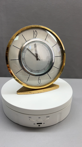 Art Deco Jeager Le Coultre Co 2497 Brass & Chrome Swiss Mantel Clock - Video 1 of 1