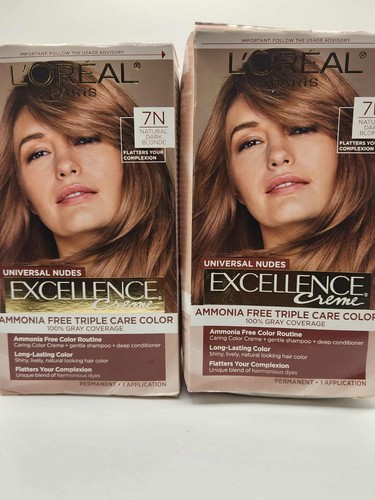 L'Oreal Universal Nudes Permanent Color 7N Natural Dark Blonde 2 Pack - Picture 1 of 4