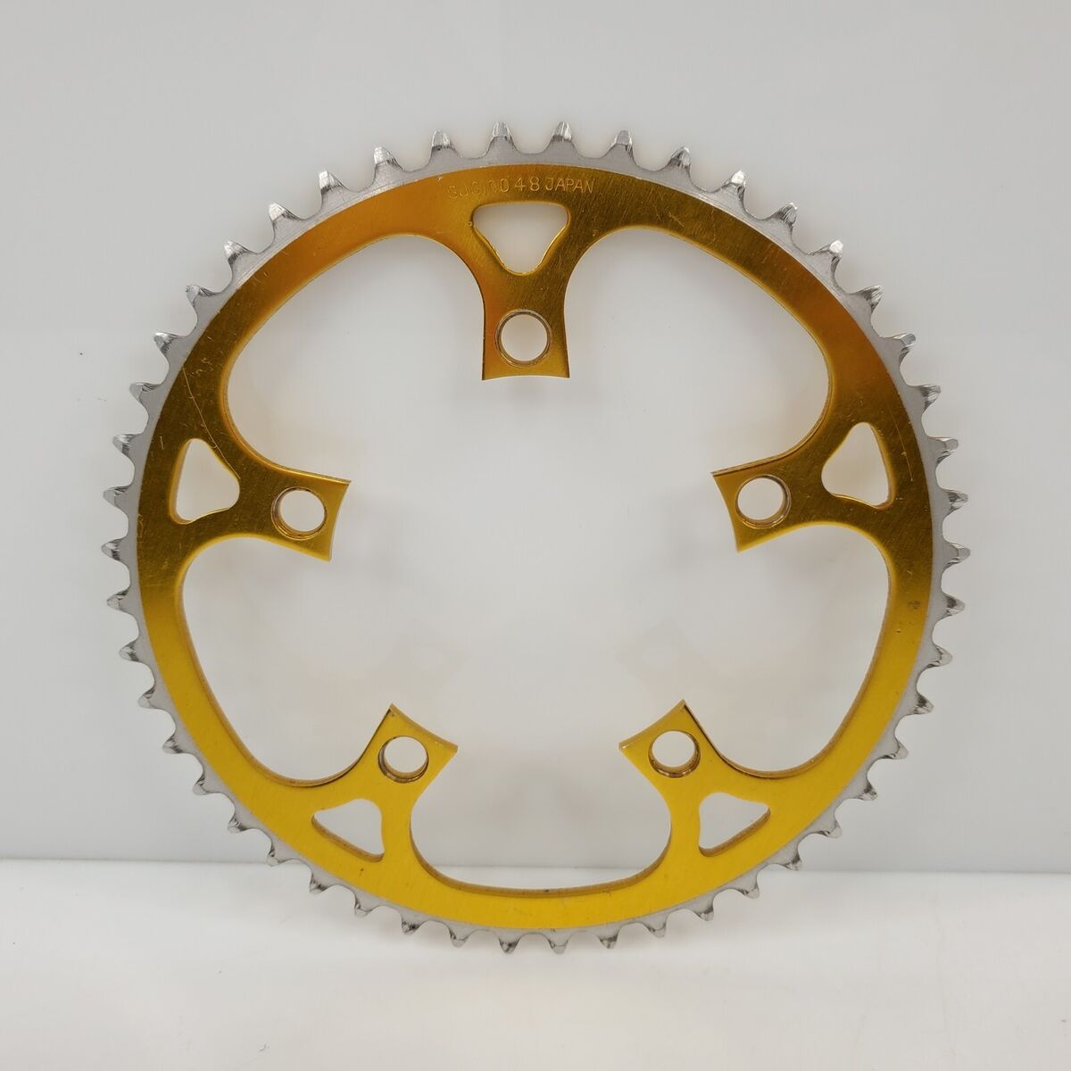 Vintage Sugino 48t BMX Racing Chainring 110 Gold Japan HTF Vintage Sugino 48t BMX Racing Chainring 110 Gold Japan HTF
