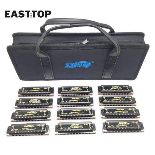 EASTTOP T008K-12 Diatonic Blues Harmonica Set Of 12 10Holes Harp Mouth Organ Set - Picture 9 of 12