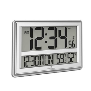 display jumbo clock atomic temperature date marathon indoor