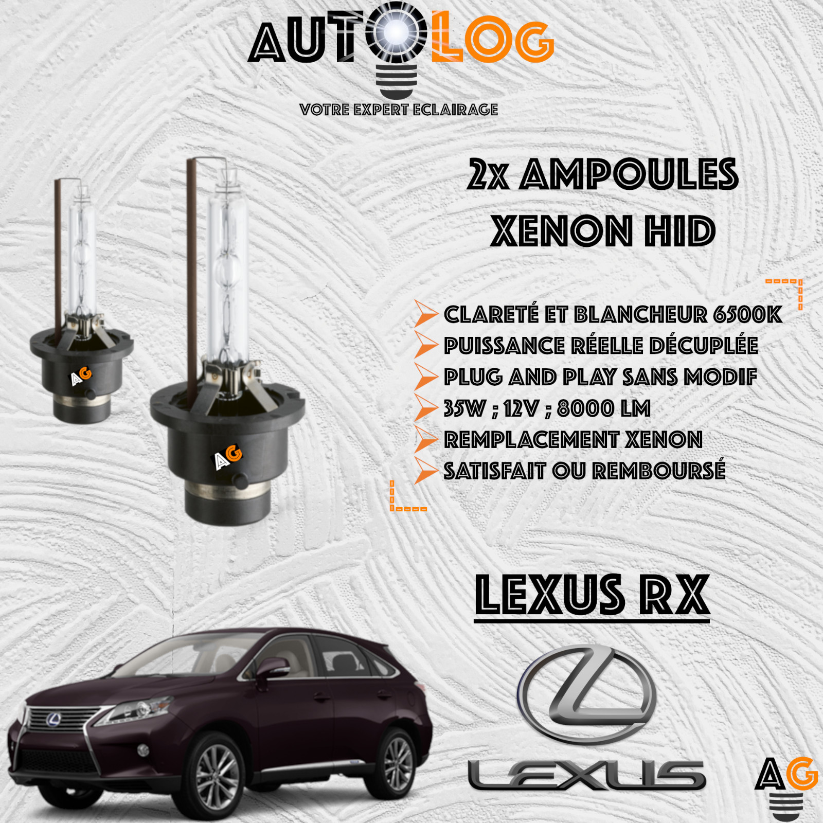 Ampoules Xenon HID Lexus RX III kit 2 optiques d4s 35w phares de rechange auto