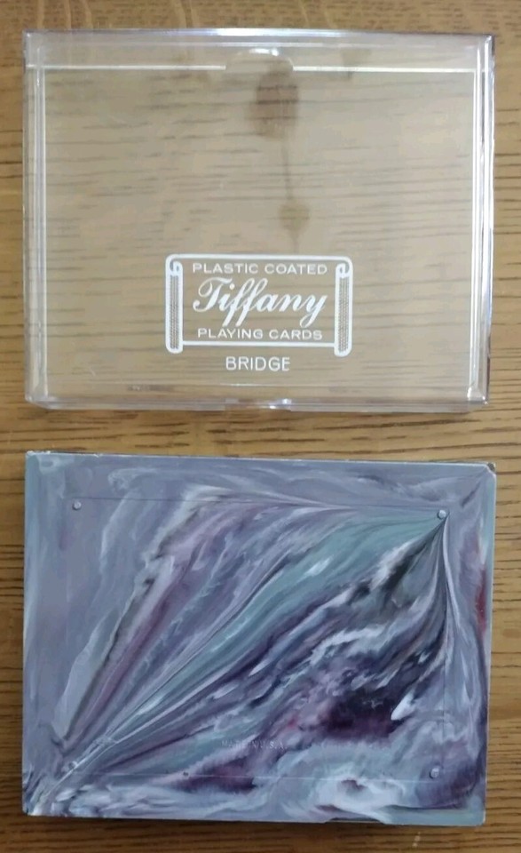 Vintage Tiffany Double Deck Playing Cards in Plastic Box eBay