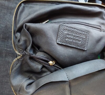 UNICA FIRENZE ITALIAN Backpack Black Pebble Leather | eBay display picture 2