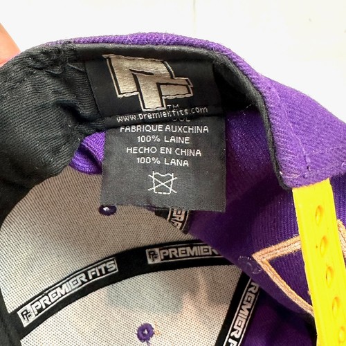 LA Premier Fits Hat 100% Wool Lakers Colors Flat Visor Cap SnapBack Embroidered - Picture 9 of 9