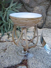 ZORZA Poland Art Glass Sculpture Jellyfish Footed Compote Pedestal Bowl 1C