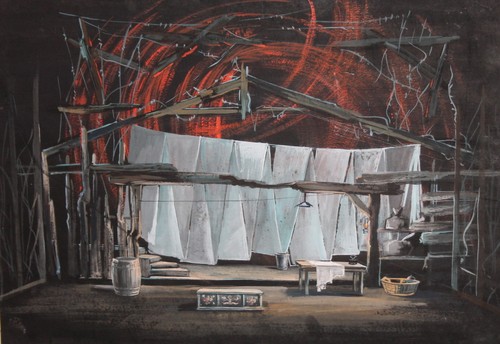 Vintage gouache painting stage design - Picture 5 of 12