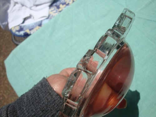 HTF forma croce antica cupola vetro pressato lente di ingrandimento fermacarte lutto - Foto 7 di 8