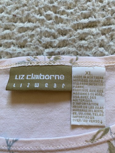 Liz Claiborne Women Floral Short Sleeve Boat Neck T-Shirt Light-Pink Size XL - Picture 5 of 7