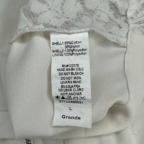 Mustard Seed Sleeveless Crochet Lace Semi Sheer Crop Top White Size Large Chic - 第 7/10 張圖片