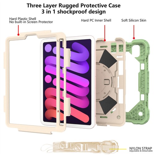 For iPad 10.2 9th 9.7 6th Air4 Pro 11 Mini 6 Hybrid Shockproof Rugged Stand Case - Picture 74 of 117