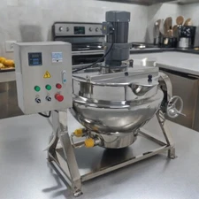 220V 13.2Gal Tiltable Cooking Jacketed Kettle 3 Phase Sandwich Pan Sauce Pot
