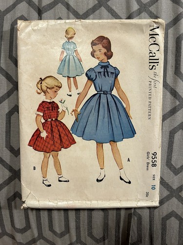Vintage 50er Jahre Kinder Tücher McCall & Simplicity Kleid & Morgenmantel Muster - Bild 11 von 12
