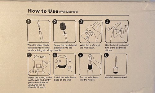 Toilet Brush ~ 2 Pack ~ Toilet Bowl Brush and Holder w/Ventilated Holder ~ New - Picture 6 of 8