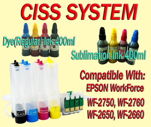 400ml Pigment Sublimation Ink Epson Workforce WF 7610 7620 2630 2650 2660 2640 for sale online 