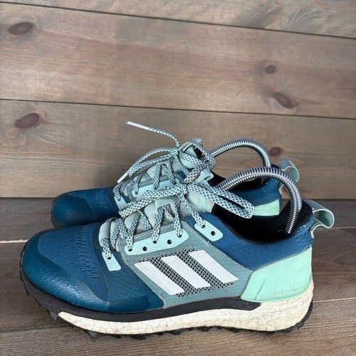 adidas supernova trail womens size 7.5 shoes blue green trail hiking sneakers