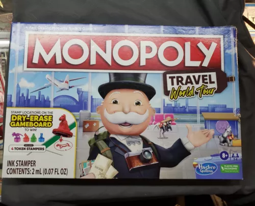 Monopoly Travel World Tour Board Game .New, 16"x 11" Some Box Wear
