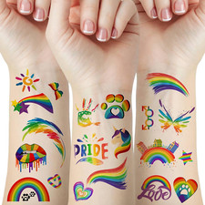 75Pcs Rainbow Pride Tattoos   Colorful LGBT Stickers for Parade  Celebration   