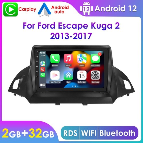 Radio estéreo para coche Android 12.0 Carplay GPS 2+32 GB apta para Ford Escape Kuga 2013-2017