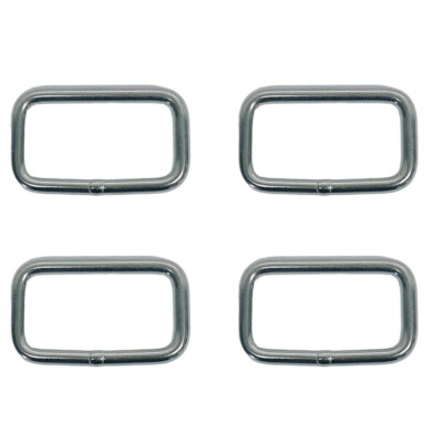 4 Pc Marine Stainless Steel 1/4'' Rectangular Ring Link Rectangle Loop 1,200 Lbs