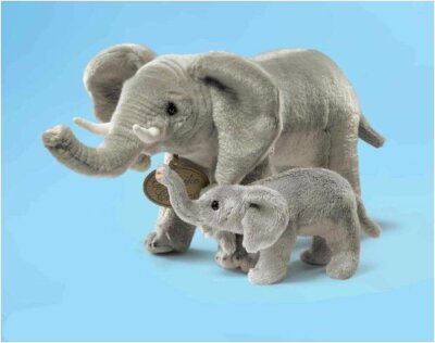 Russ Berrie ELEFANT MIT EINEM KIND 28 Cm