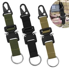 Quick Release Carabiner Clip Tactical Keychain with Heavy Duty Metal Buckle Ring